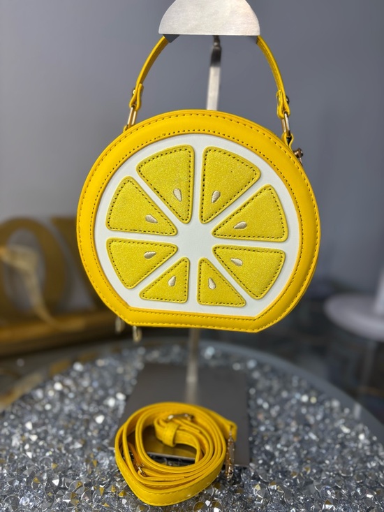 Handbags - Yellow Citrus Round Crossbody Bag